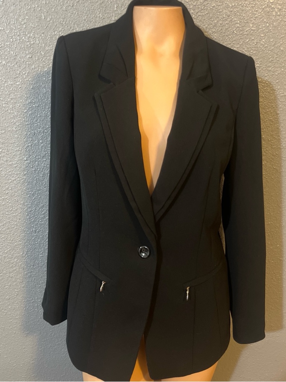 White House Black Market Black Single-Button Tailored Blazer
